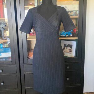 Antonio Melani Size 0 Black Pinstripe Sheath Dress